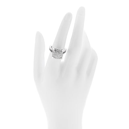 David Yurman Sterling Silver Diamond 14mm Chatelaine Pave Ring 54 7 2 of 5