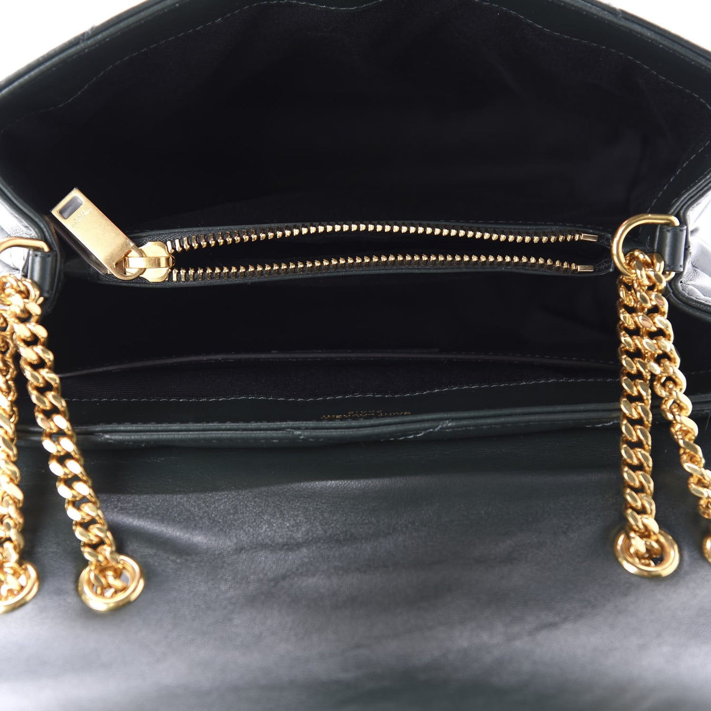 Calfskin Y Quilted Monogram Small Loulou Chain Satchel Olive