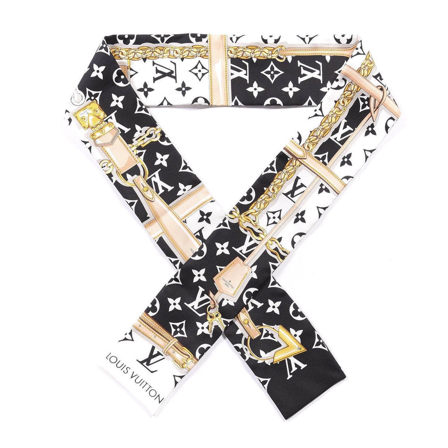 Silk Monogram Confidential Bandeau Black