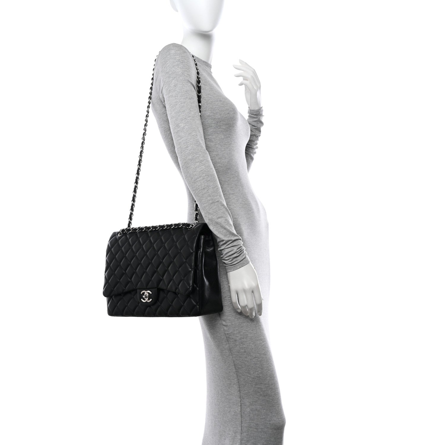 Chanel Caviar Quilted Maxi Double Flap Black 2 of 11