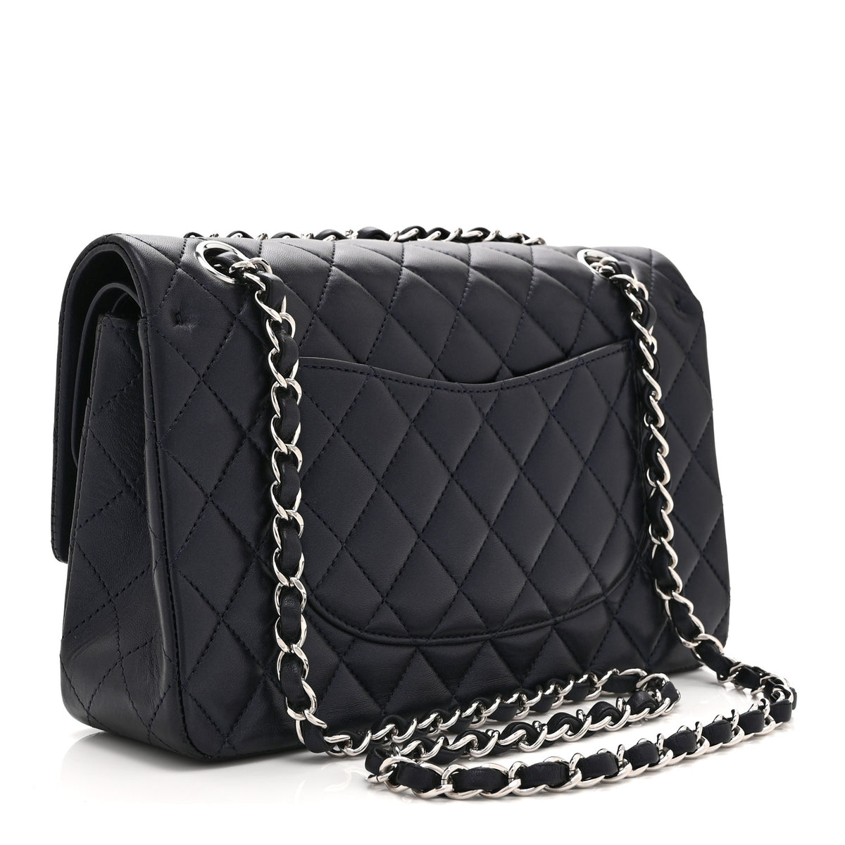 Chanel Iridescent Calfskin Quilted Medium Double Flap Navy 3 of 10