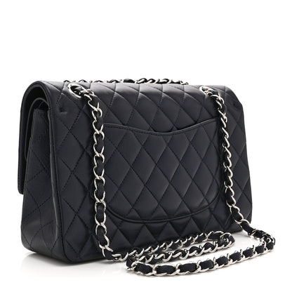 Chanel Iridescent Calfskin Quilted Medium Double Flap Navy 3 of 10