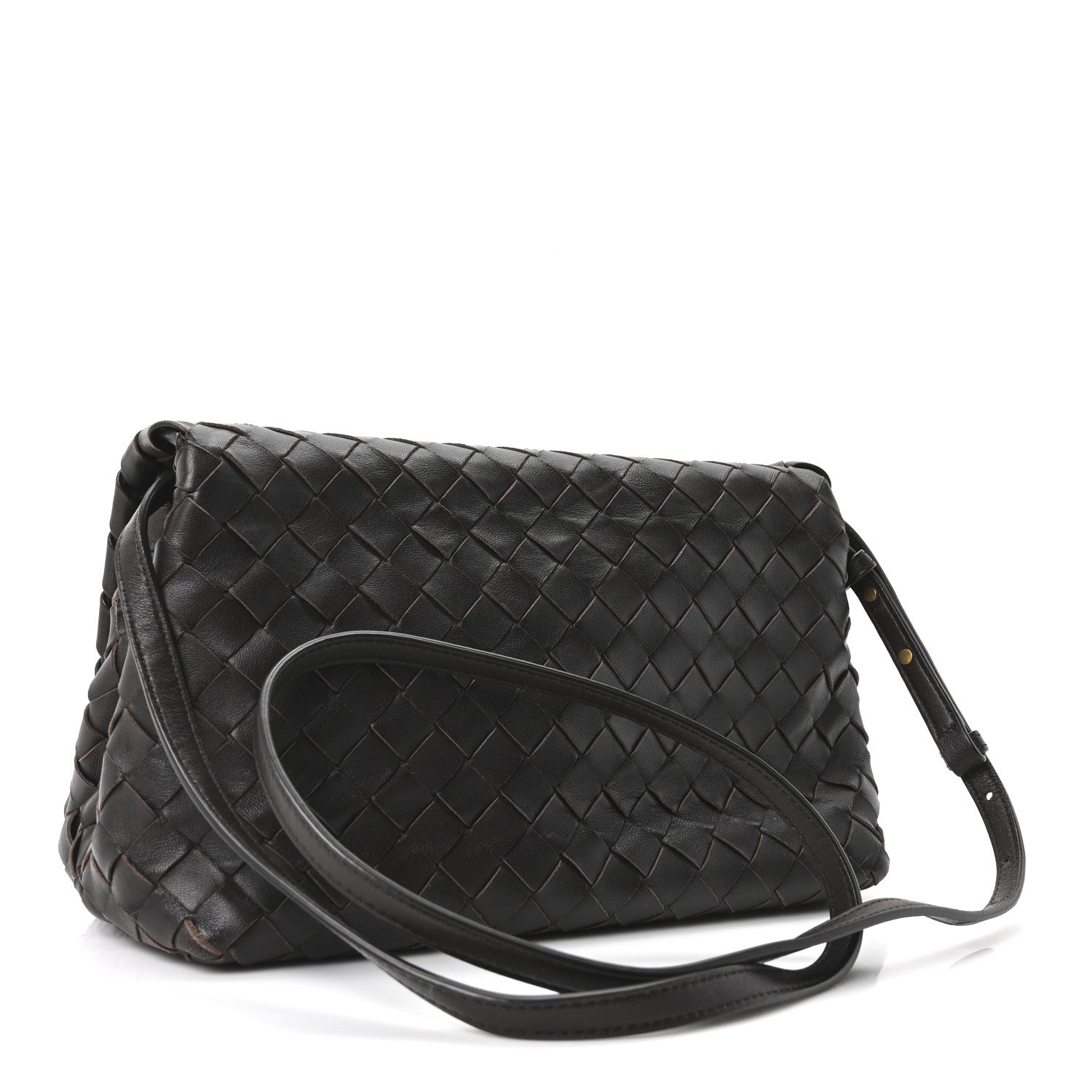 Bottega Veneta Nappa Intrecciato Crossbody Messenger Flap Ebano 3 of 10