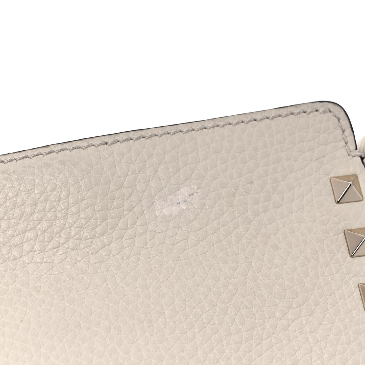 Pebbled Calfskin Mini Rockstud Flip-Lock Messenger Bag Light Ivory