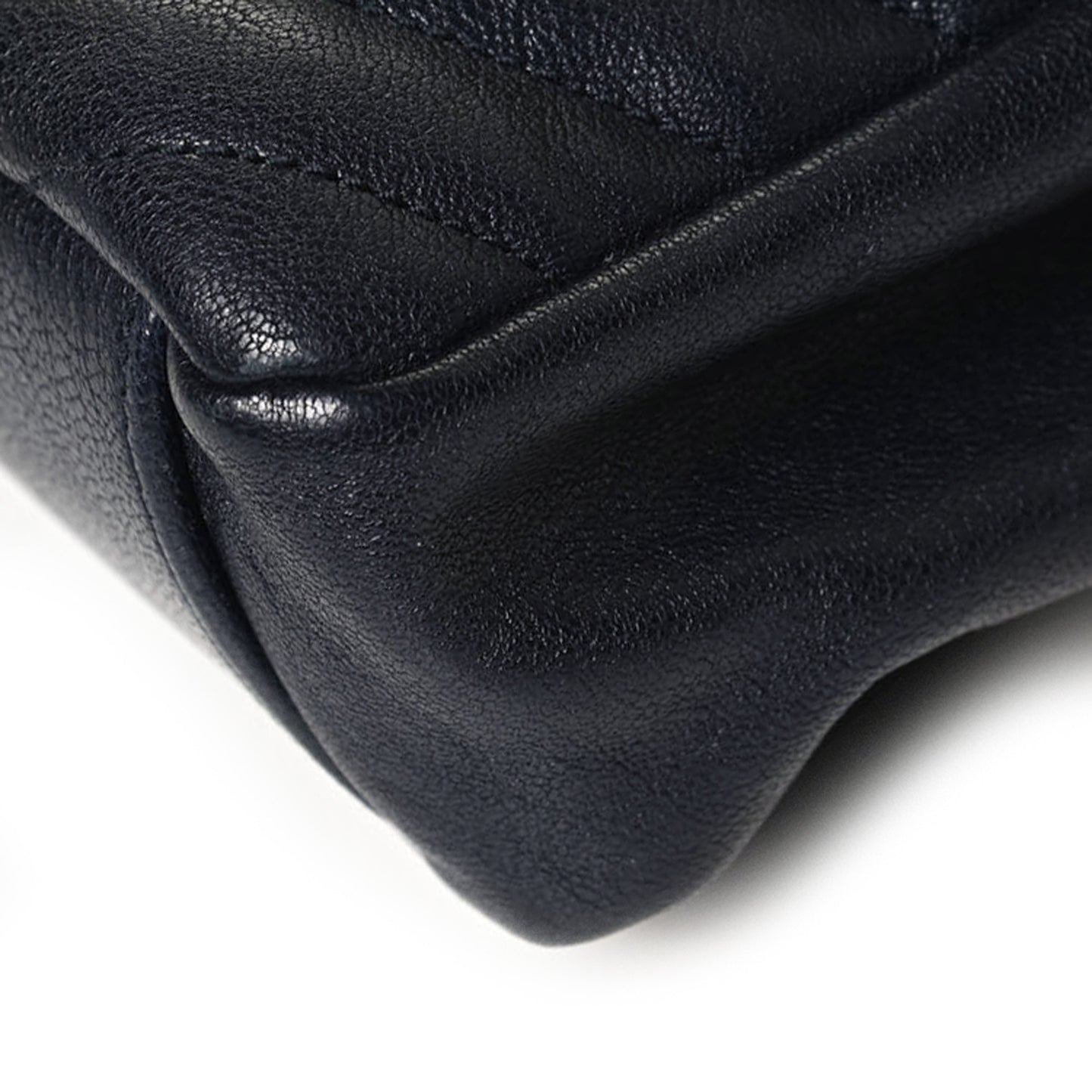 Sheepskin Matelasse Chevron Monogram Medium College Bag Deep Marine