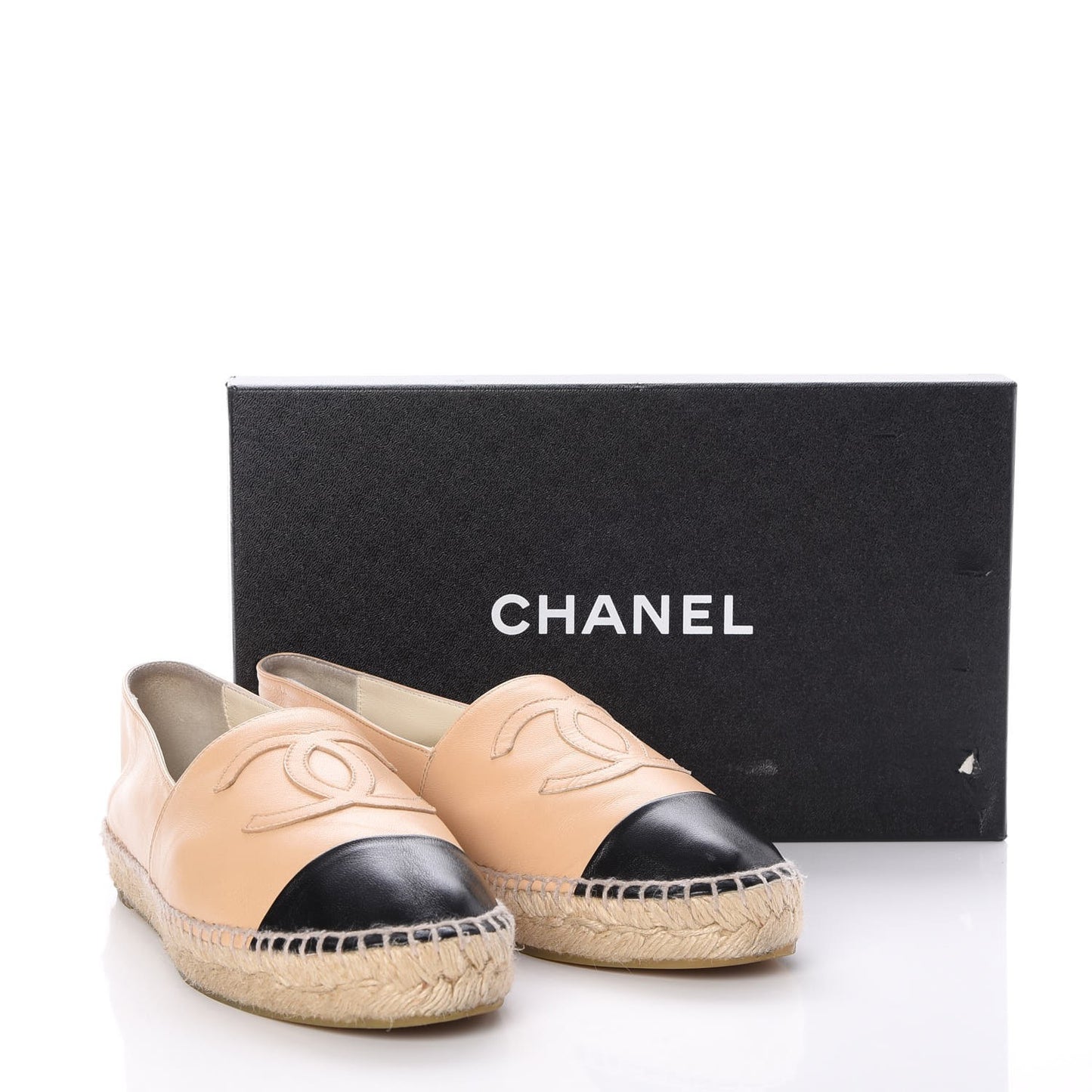 Lambskin CC Espadrilles 39 Beige Black