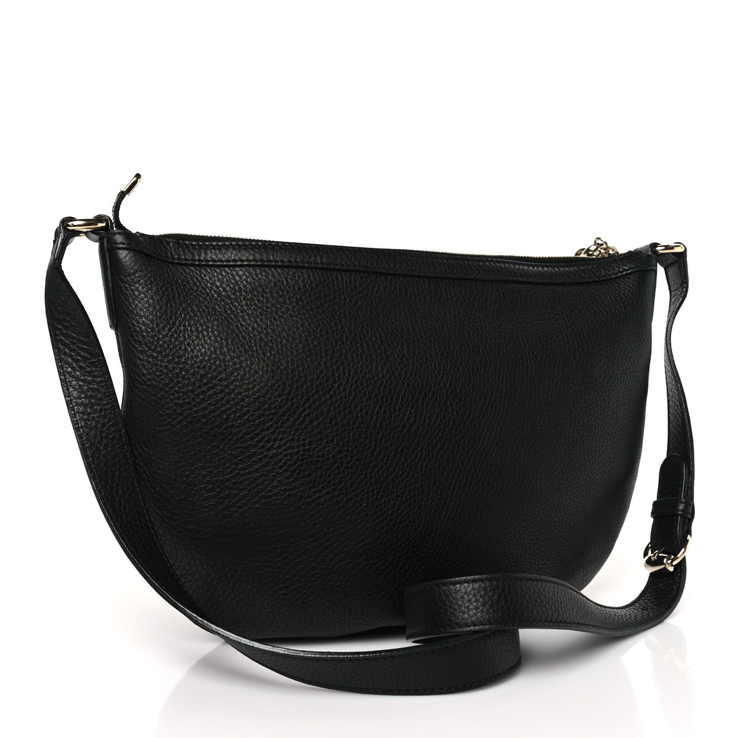 Pebbled Calfskin Small Soho Hobo Black