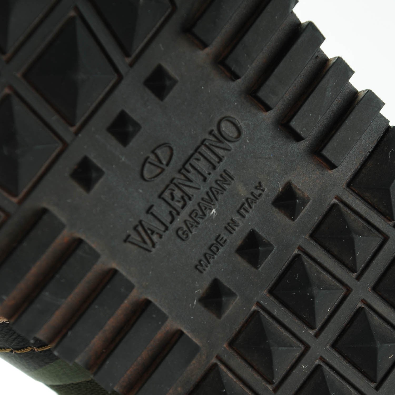 Valentino Garavani Fabric Suede Camouflage Womens Rockrunner Sneakers 37 Military Green 6 of 7