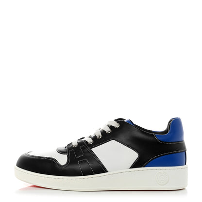 Hermes Calfskin Mens Free Sneakers 42 Black White Bleu Nuit 1 of 8