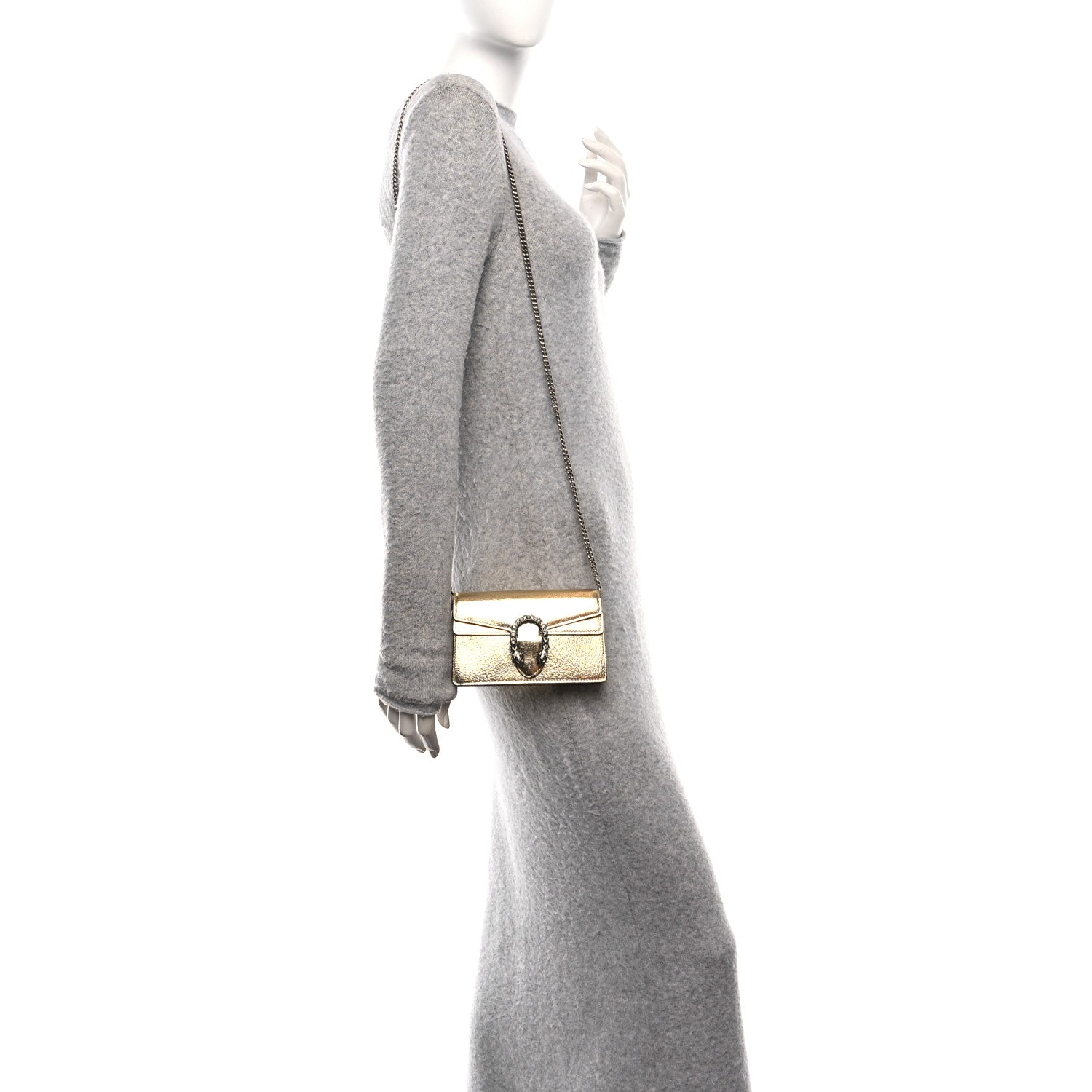 Gucci Metallic Calfskin Super Mini Dionysus Shoulder Bag Gold 2 of 10