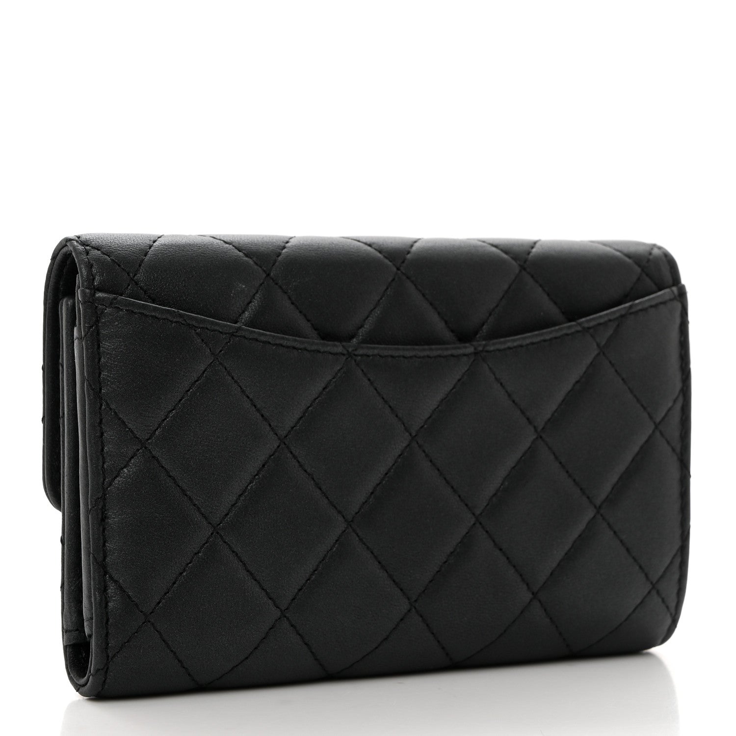 Chanel Lambskin Quilted Medium Flap Wallet So Black 3 of 9