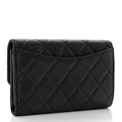 Chanel Lambskin Quilted Medium Flap Wallet So Black 3 of 9