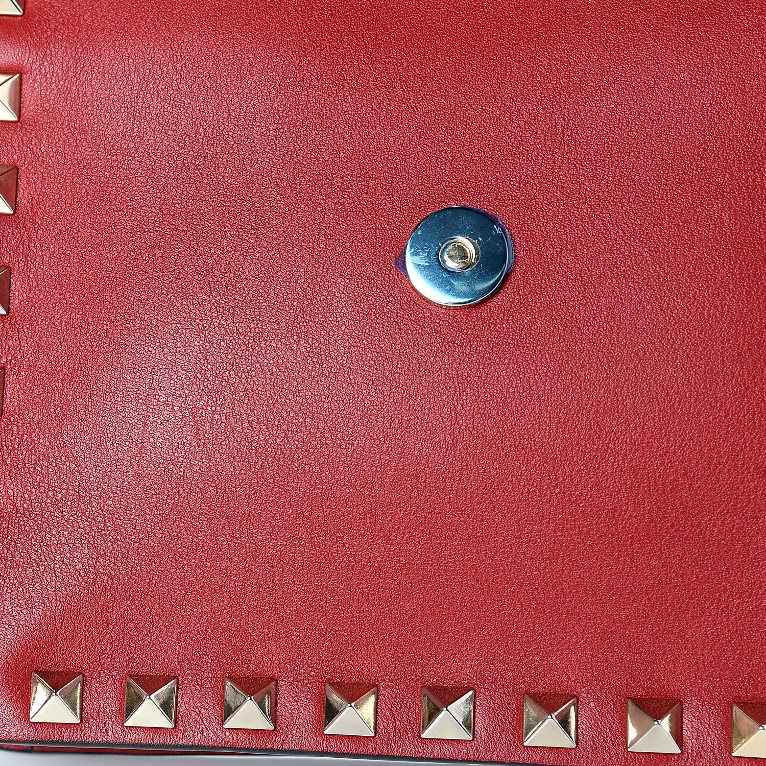 Valentino Garavani Vitello Rockstud Chain Flap Crossbody Bag Red 10 of 11
