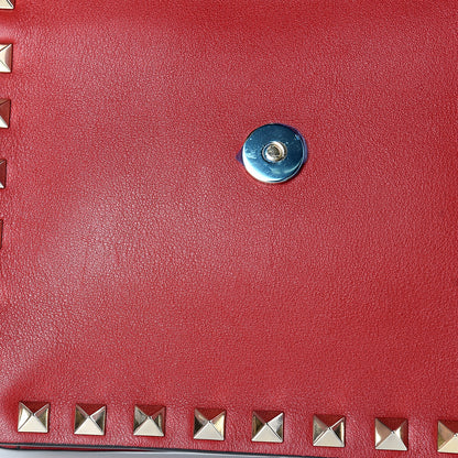 Valentino Garavani Vitello Rockstud Chain Flap Crossbody Bag Red 10 of 11