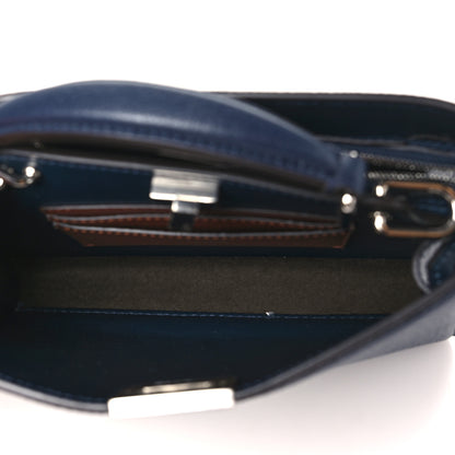 Fendi Cuoio Romano Vitello Cover Bi-Color Peekaboo I See U X Cross Satchel Navy 5 of 11