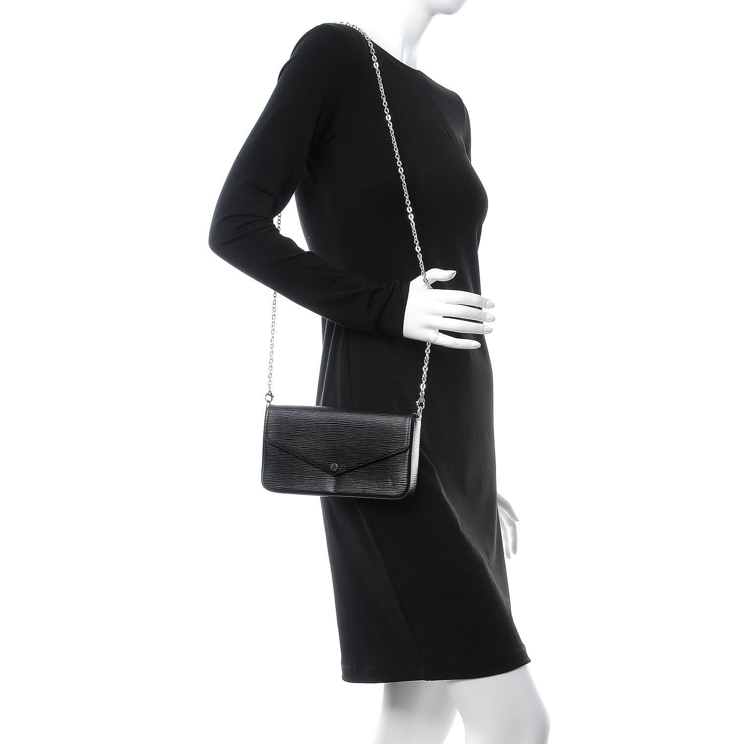 Louis Vuitton Epi Pochette Felicie Black 2 of 9