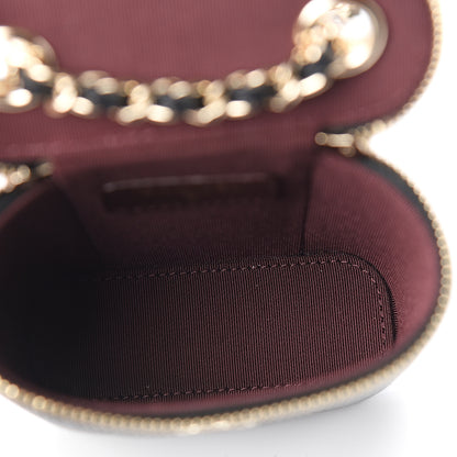 Chanel Caviar Quilted Small Vertical Coco Beauty Vanity Case With Chain Black 4 of 10