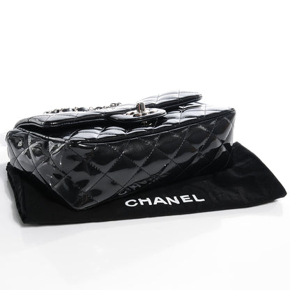 Chanel Striated Patent Leather Quilted Mini Flap Black 4 of 8