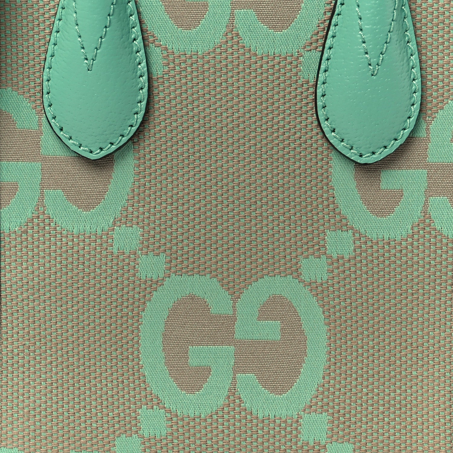 Gucci Monogram Jumbo GG Textured Dollar Calfskin Mini Tote Bag Pepperlight Mint 9 of 11