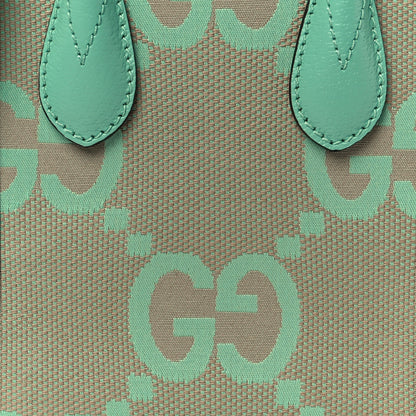 Gucci Monogram Jumbo GG Textured Dollar Calfskin Mini Tote Bag Pepperlight Mint 9 of 11