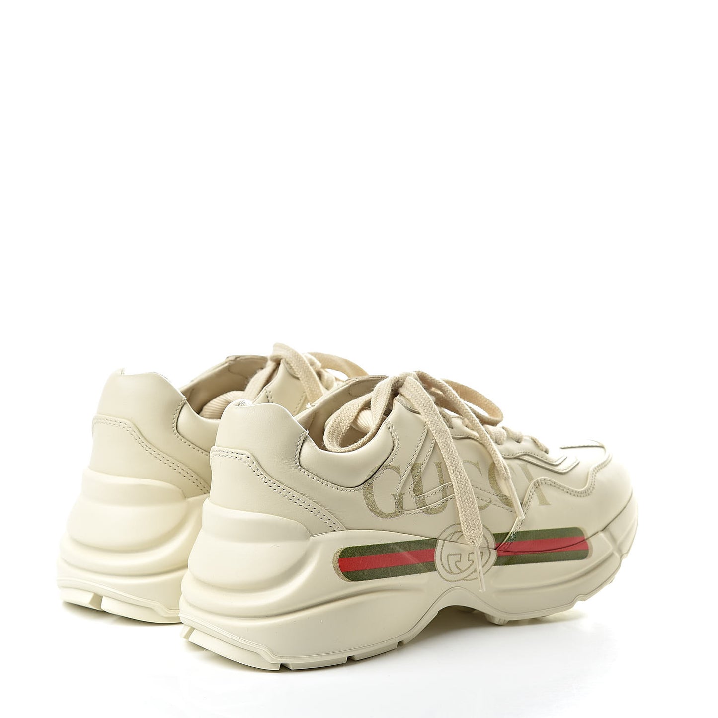 Calfskin Logo Womens Rhyton Sneakers 35 Ivory