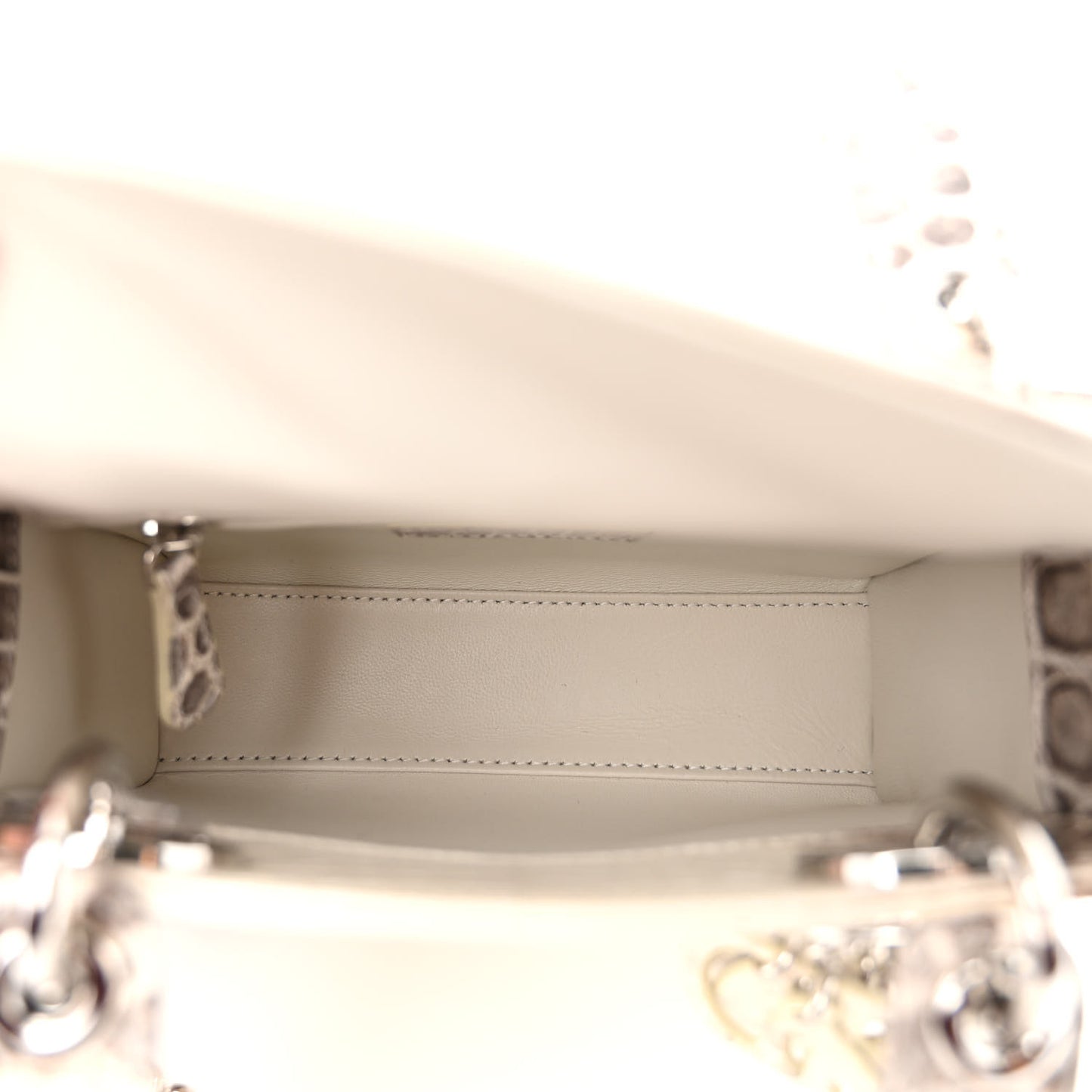 Niloticus Crocodile Himalaya Mini Lady Dior White