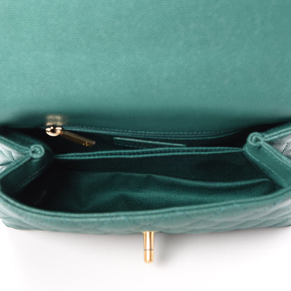 Chanel Caviar Quilted Mini Coco Handle Flap Green 6 of 11