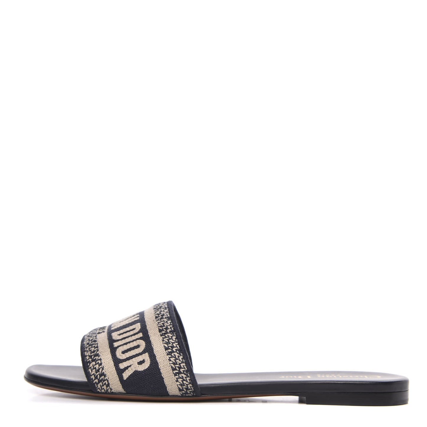 Canvas Embroidered Dway Mules Slide Sandals 38 Deep Blue