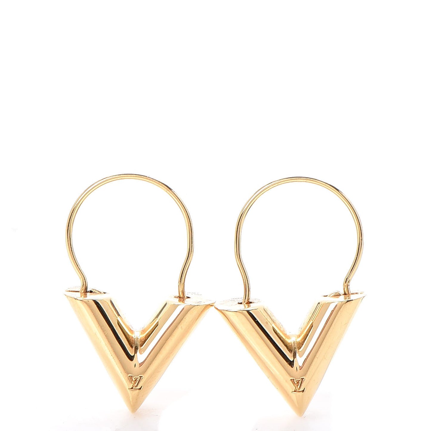 Brass Essential V Hoop Earrings Gold