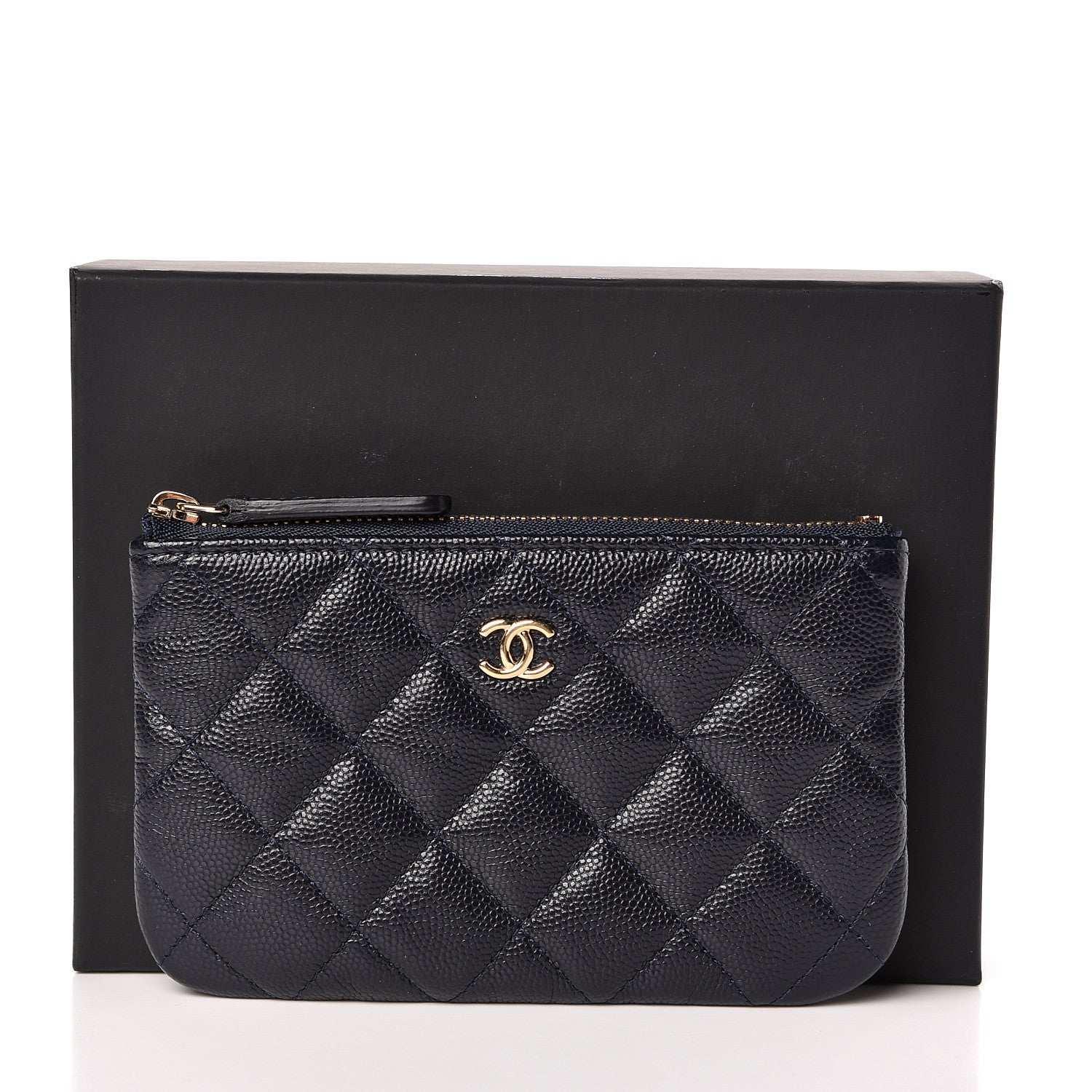 Chanel Caviar Quilted Small Cosmetic Case Navy 8 of 8