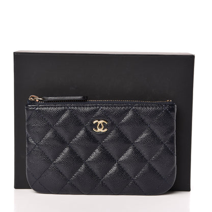 Chanel Caviar Quilted Small Cosmetic Case Navy 8 of 8