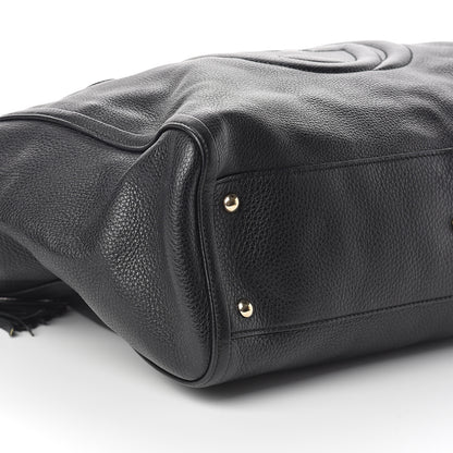 Gucci Pebbled Calfskin Large Soho Top Handle Bag Black 7 of 8