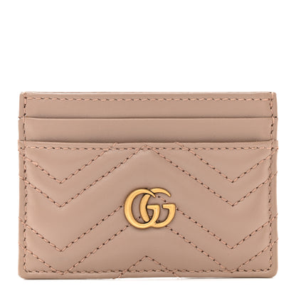 Gucci Calfskin Matelasse GG Marmont Card Holder Porcelain Rose 1 of 6