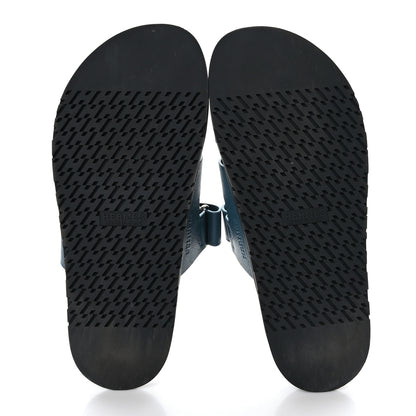 Hermes Epsom Mens Chypre Sandals 43 Bleu Canard 5 of 8