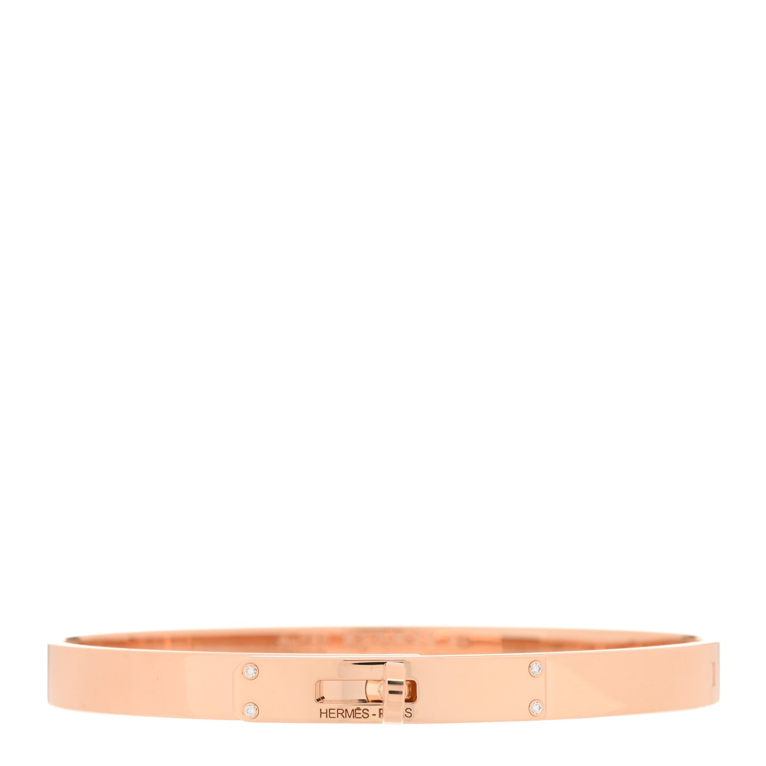 Hermes 18K Rose Gold Diamond PM Kelly Bracelet SH 1 of 4