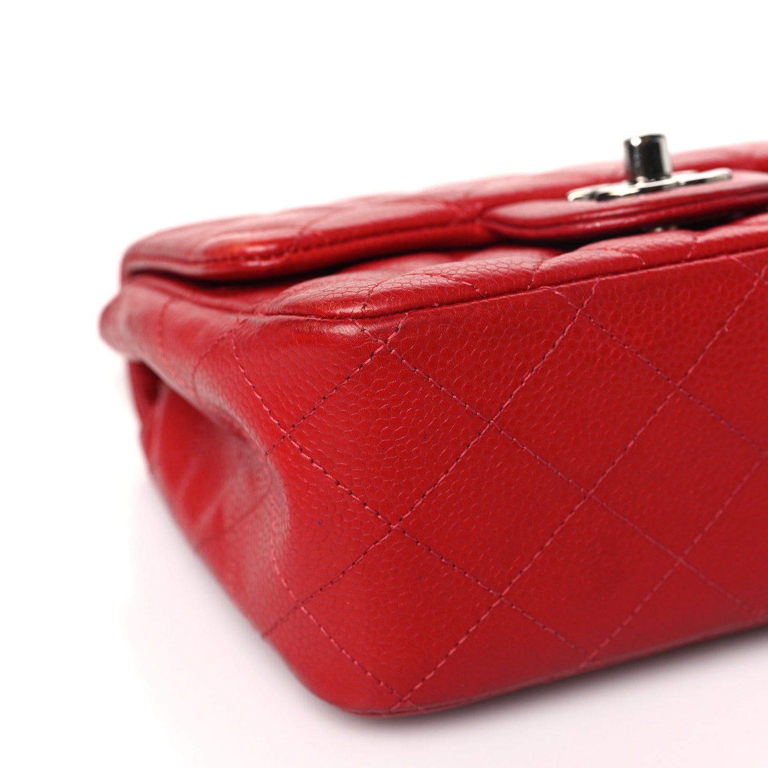 Chanel Caviar Quilted Mini Square Flap Red 9 of 12