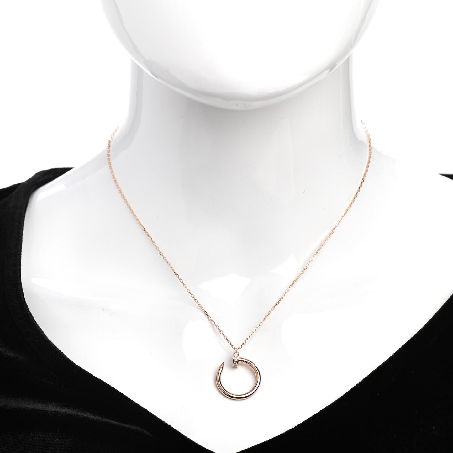 18K Pink Gold Diamond Juste Un Clou Pendant Necklace