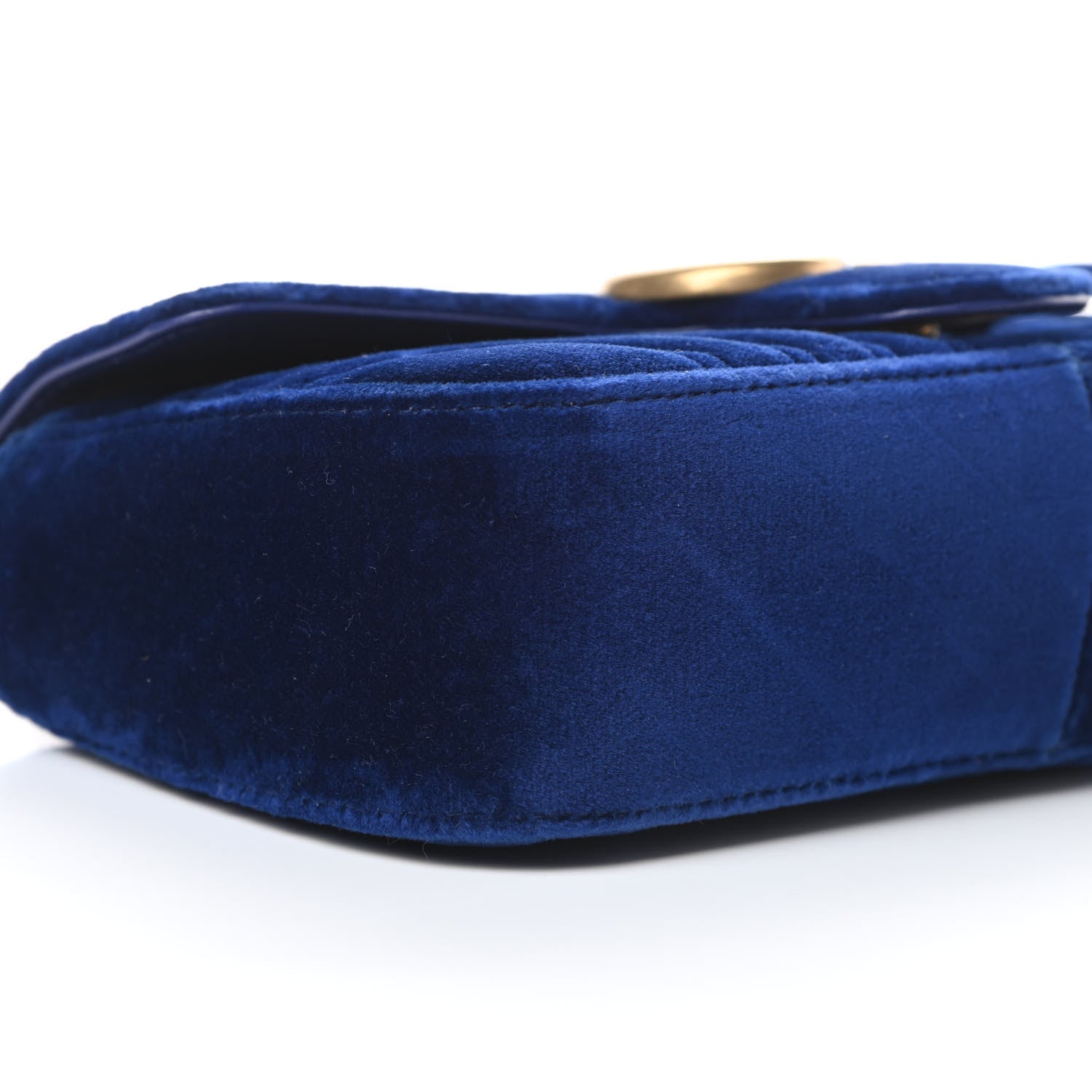 Gucci Velvet Matelasse Mini GG Marmont Shoulder Bag Cobalt Blue 9 of 12