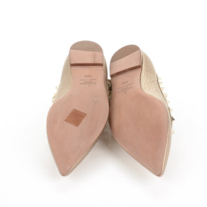 Valentino Garavani Pebbled Calfskin Rockstud Cage Ballerina Flats 35.5 Skin 5 of 6