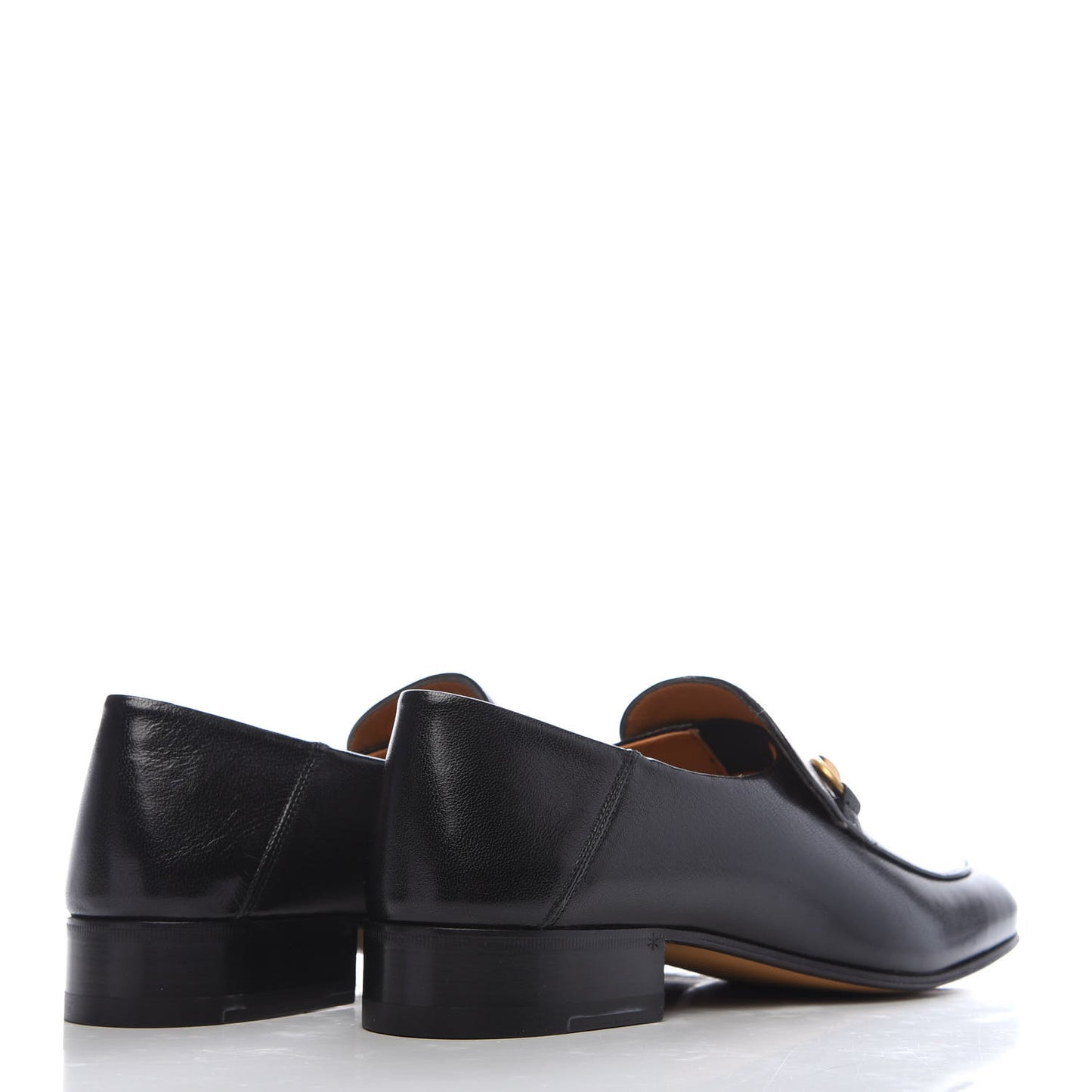 Goatskin Womens Horsebit Mid-Heel Loafers 40 Black