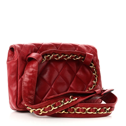 Chanel Lambskin Quilted Flap Waist Belt Bag 75 30 75 30 Red 3 of 12