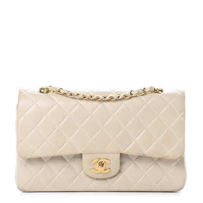 Chanel Lambskin Quilted Medium Double Flap Beige 1 of 22