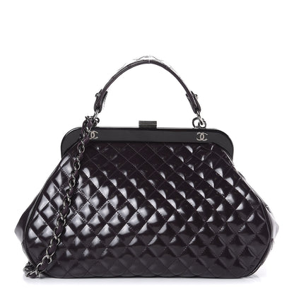 Chanel Glazed Calfskin Quilted Small Mademoiselle Frame Bag Purple 1 of 11