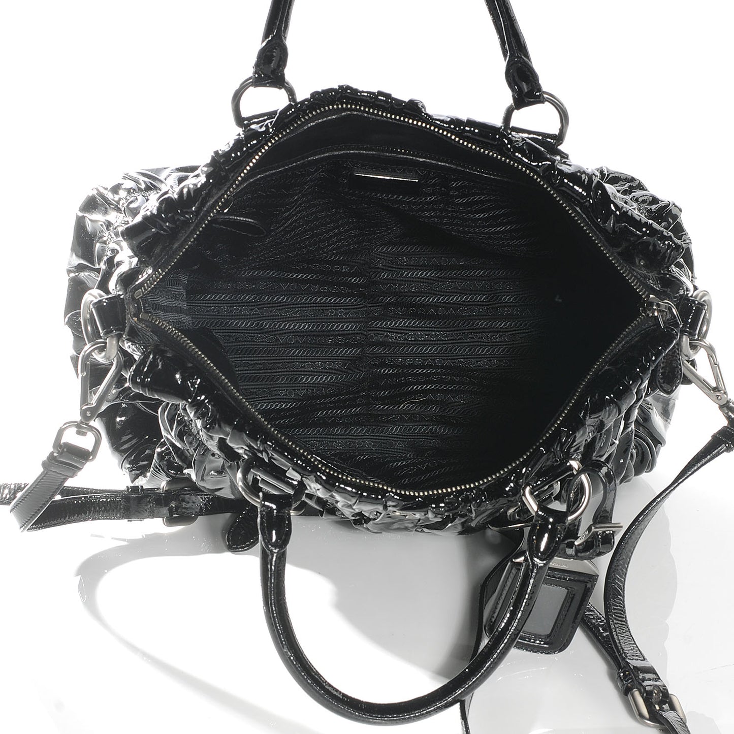 Vernice Gaufre Tote Black