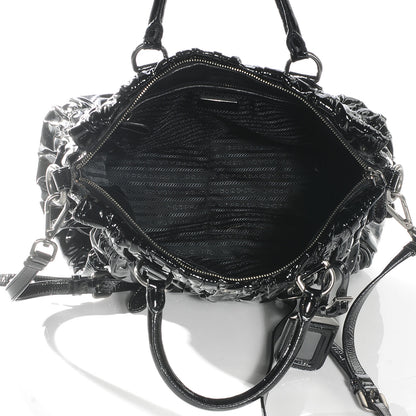 Prada Vernice Gaufre Tote Black 6 of 9
