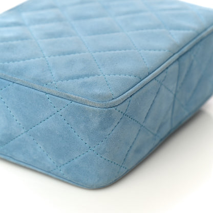 Chanel Suede Quilted Shoulder Bag Light Blue 13 of 20