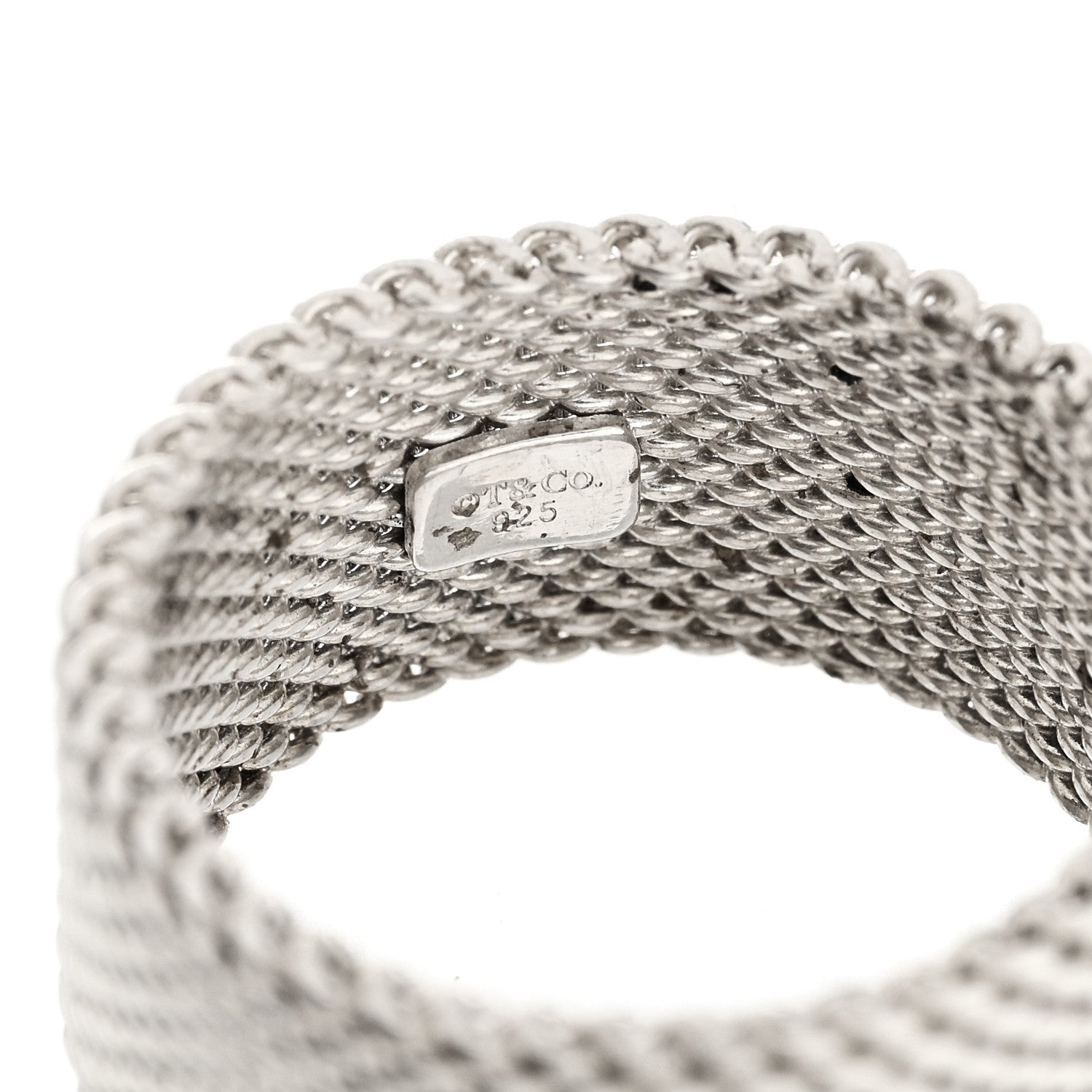 Tiffany Sterling Silver Somerset Mesh Ring 50 5.25 4 of 5