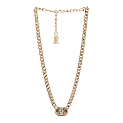 Chanel Crystal CC Chain Necklace Gold 3 of 7