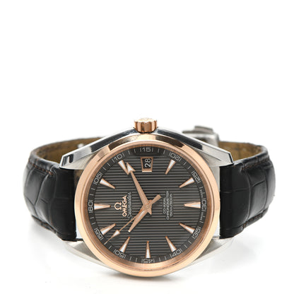 Omega Stainless Steel 18K Red Gold Alligator 38mm Seamaster Aqua Terra 150M Automatic Watch Grey 231.23.39.21.06.001 2 of 7