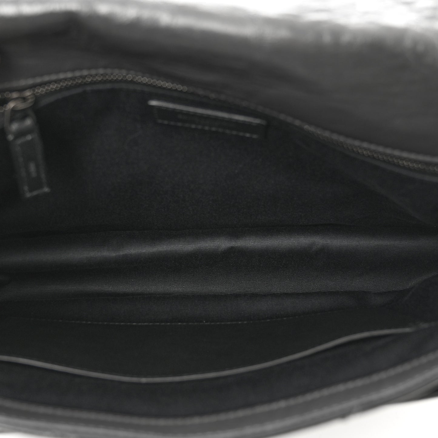 Crinkled Calfskin Matelasse Monogram Large Niki Chain Satchel Fog